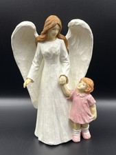 Resin Angel & Child Figure, 17 cm tall.