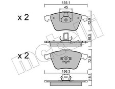 Front brake pad - front, set