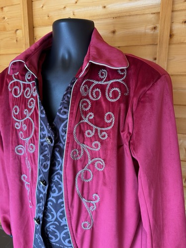 Vibrant pink red velvet jacket - pink/red,