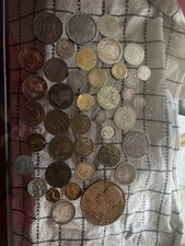 Job Lot Collection Of Old Coins Including Silver Ones.