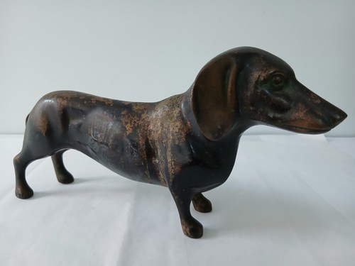 Brass metal patina dachshund - patina,