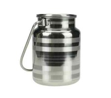 1-3L Stainless Steel Milk Churn Can Jug Canister with Carry Handle and Push Lid