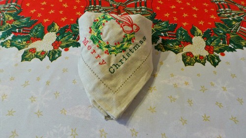 Embroidered christmas cotton - embroidered,