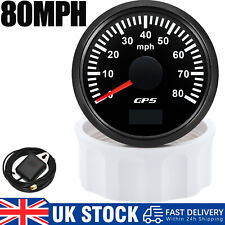 52MM Black GPS Speedometer 0-80MPH Gauge Waterproof for Motorcycles Boat Car UK