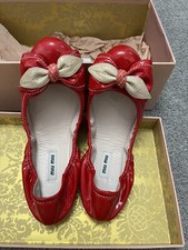 Miu Miu Red Ballerina Flats, size 39