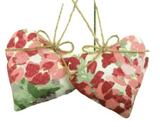 Pair Laura Ashley Fabric Heart