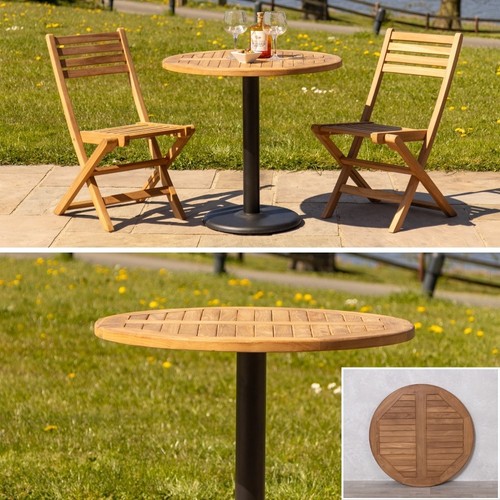 Teak outdoor round table top - teak,