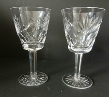Pair of Waterford Crystal ASHLING Cut Claret Wine Glasses 5 7/8"