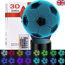3D Football Night Light Romantic 16 Color LED Bedside Touch Lamp USB With Remote