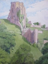 Antique Dorset Painting c.1923, Eileen Harris, Corfe Castle
