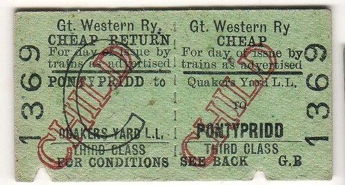 Railway ticket gwr quakers - railway,