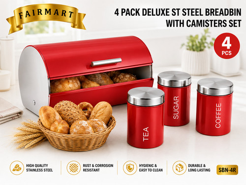 4pcs red stainless steel bread - 4pcs,