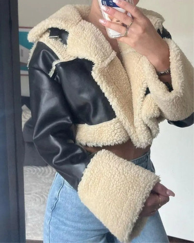 Womens real shearling cropped - shearling,
