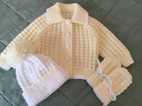 Hand knitted baby cardigan - hand,