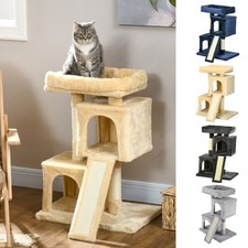 Cat Rest & Play Activity Tree w/ 2 House Cushion Perch Scratching Post Tower