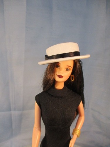 Boater doll hat - a,