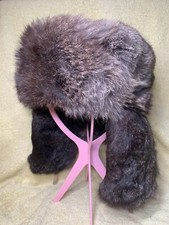 Vintage USSR Russian Siberia Fur Factory Ushanka Trapper Winter Hat Soft Earflap