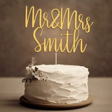 Mr Mrs PERSONALISED Wedding Acrylic Cake Topper Wedding Cake Decoration Keepsake