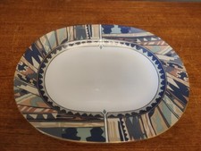 Masons For Liberty Zebak Design Plate Serving Oval Platter VTG Retro 80s 
