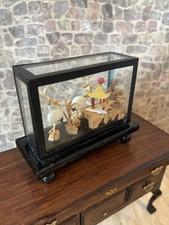 Dolls House 1/12 Scale Miniature Vintage Oriental Cork Ornament In Display Case