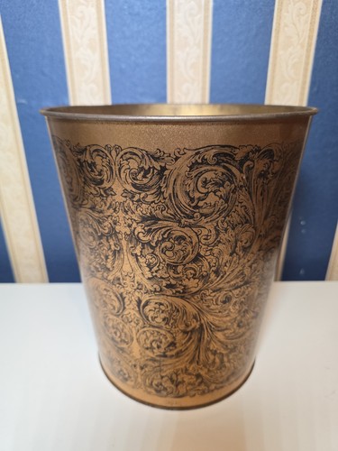 Vintage mcm metal trash - trash, can