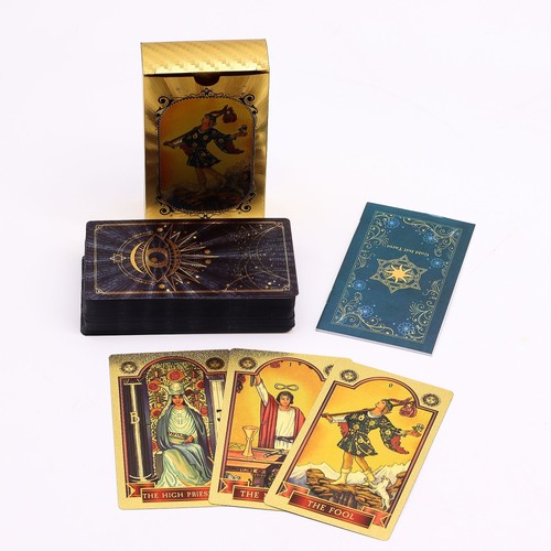 Blue gold foil tarot - &,