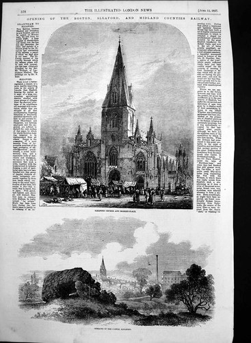 Original old antique print - old,