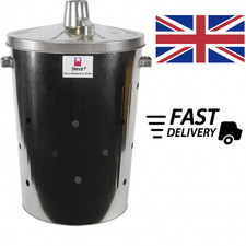 Extra Large 110L Litre Metal FIRE BIN Galvanised Garden Incinerator