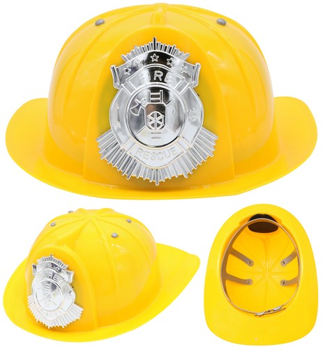 Fireman hat yellow plastic - hat,