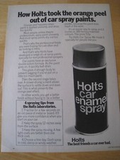 HOLTS ENAMEL CAR SPRAY ORANGE PEEL OUT OF CAR SPRAY PAINTS 1971 ADVERT A4 FILE C