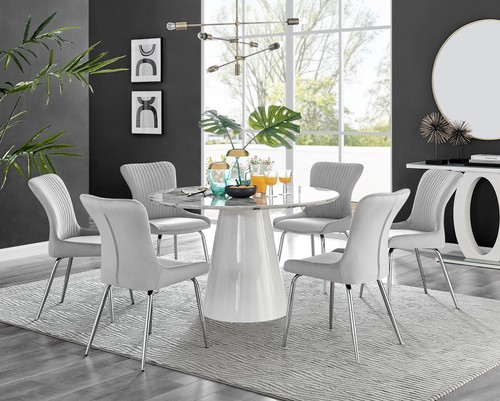 Palma white marble effect - white,