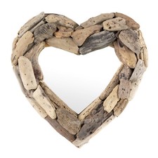 Wall Mirror Heart Driftwood