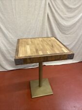 Tall Heavy Weight Butchers Block Style Pedestal Bar Restaurant Cafe Table