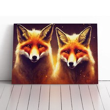 Pair Of Foxes Canvas Wall Art