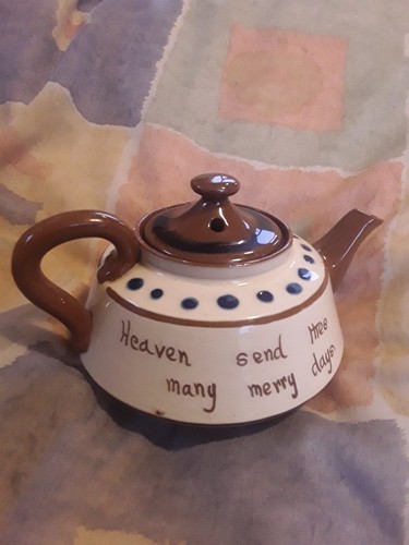 Teapot watcombe pottery motto - pottery,