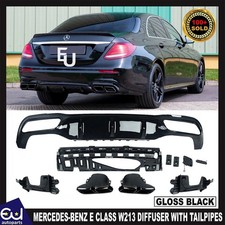 REAR BUMPER DIFFUSER W/ TAILPIPES FOR MERCEDES-BENZ E CLASS W213 SALOON E63 LOOK