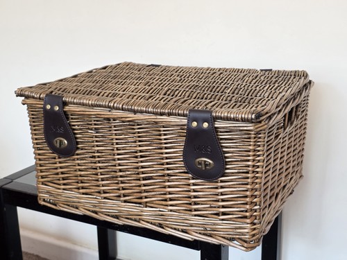 Large wicker hamper basket - large,