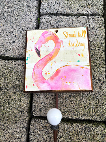 Pink flamingo square - flamingo,