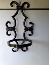 Solid Wrought Iron Garden Wall Planter / single pot pot