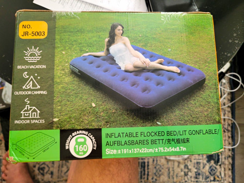 Flocked air bed with - flocked, quick