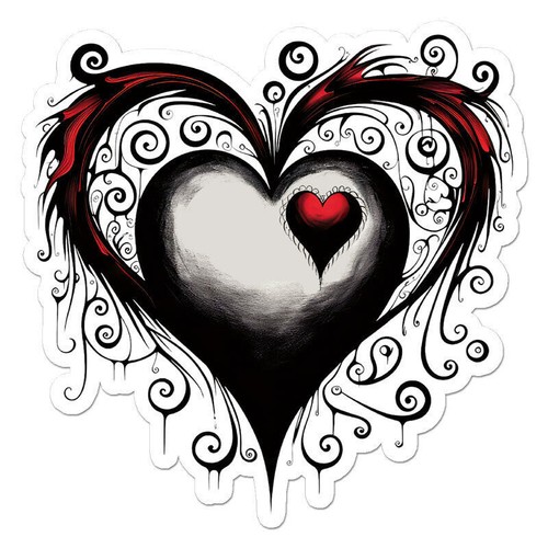 Gothic heart sticker - sticker, decal