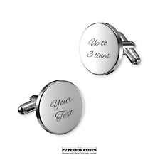Personalised Cufflinks Custom Engraved Any Text for Dad Husband Son Boyfriend