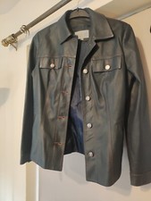 Jane Norris Genuine Suede/ Leather Jacket  in Navy Blue Size 8
