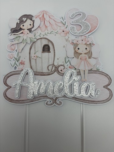 Personalised fairy cake topper - personalised,