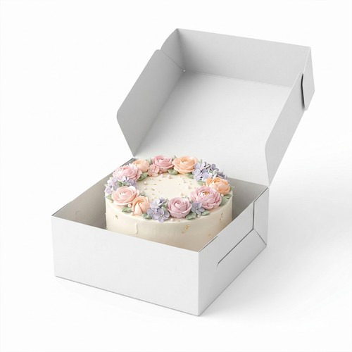 White cake boxes - white,