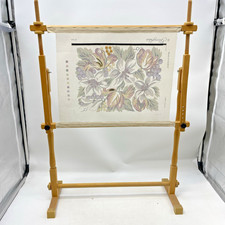 Vintage Floor Standing Tapestry/Cross-stitch Adjustable Wooden Frame          W9