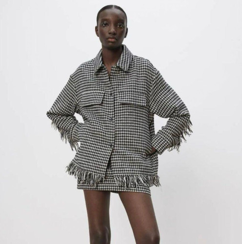 Zara fringed shacket oversized - zara,