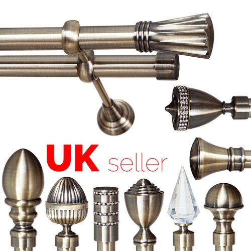 Metal double curtain pole - metal,