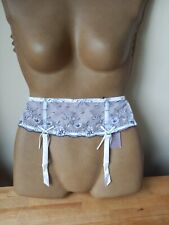 White with Front Lace Panel Suspender Belt size 10/12 BRAND NEW WITH TAGS