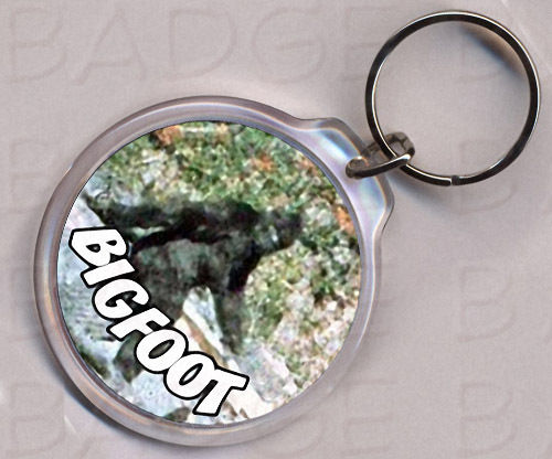 Bigfoot round keyring - bigfoot,